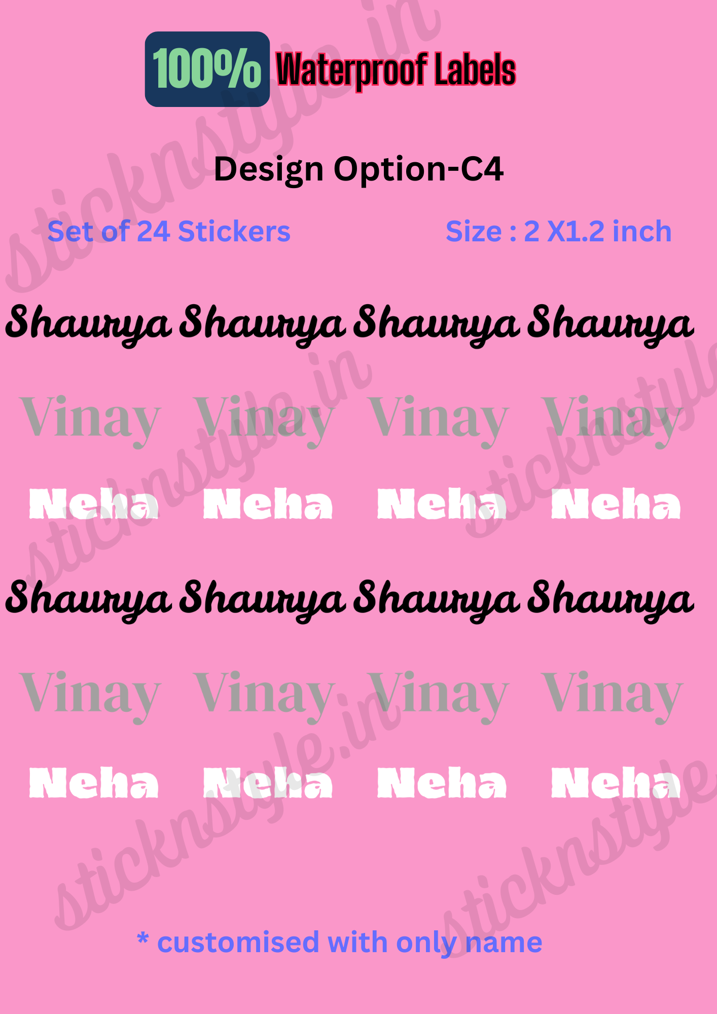 Permanent 3D Name Labels (Waterproof-Tear Proof-Fade Proof)