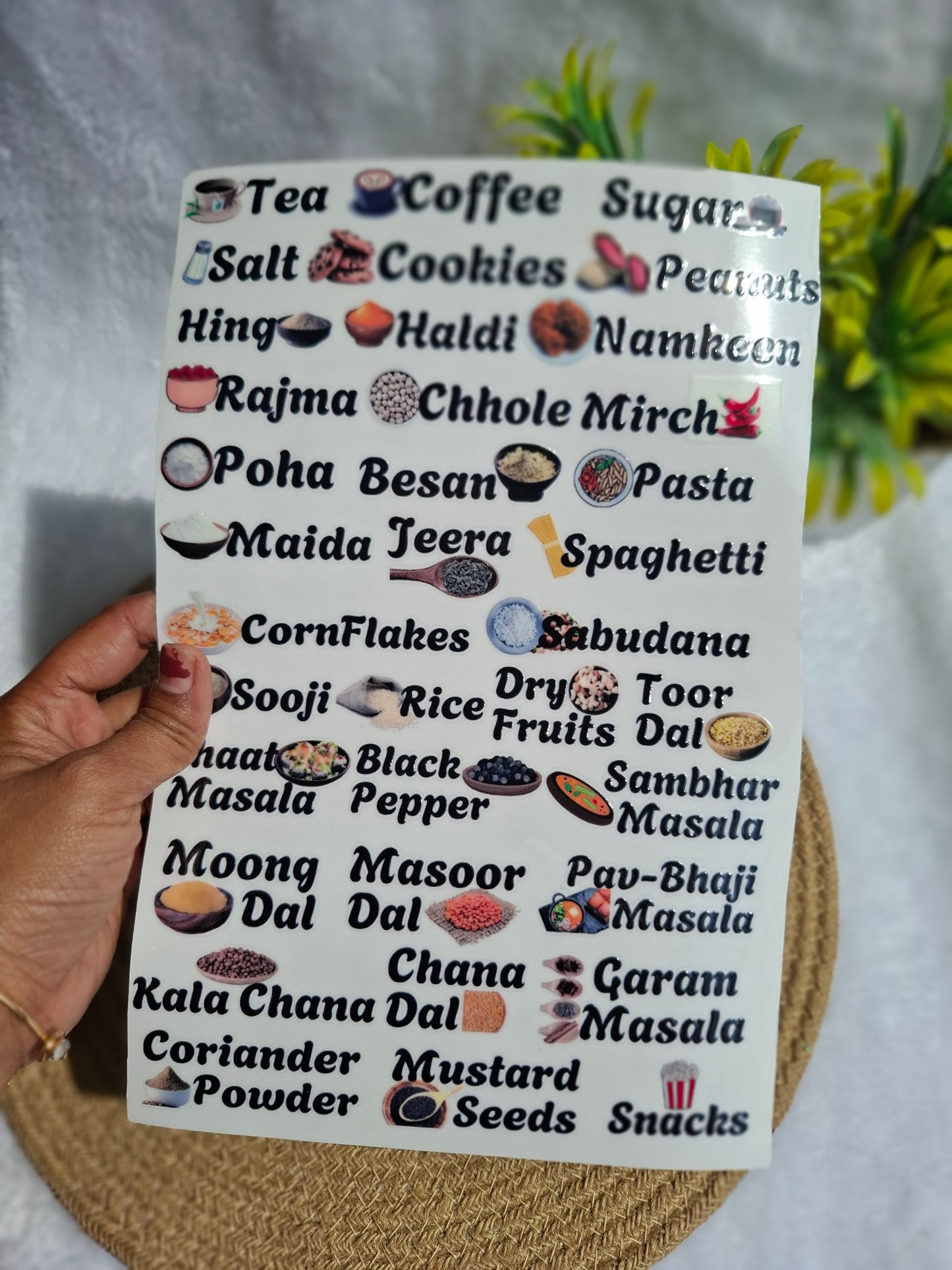 Kitchen and Home Organisation Peel off Labels