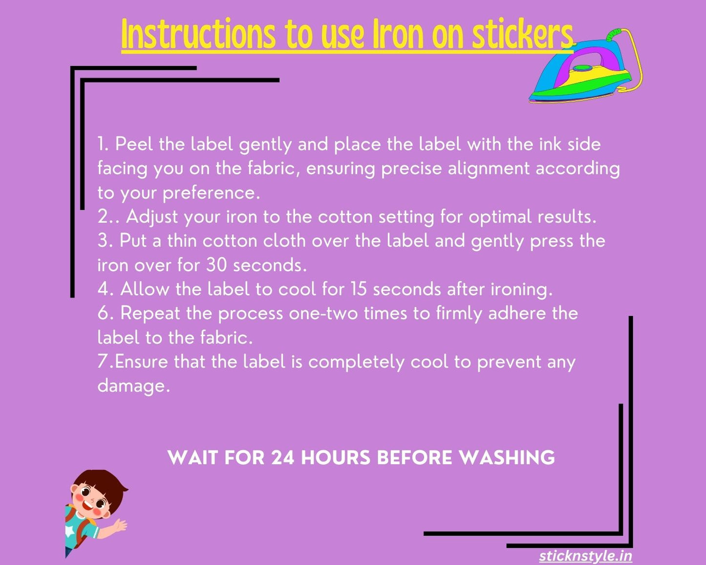 Shape Iron on Labels- Cloth Labels(Set of 24)