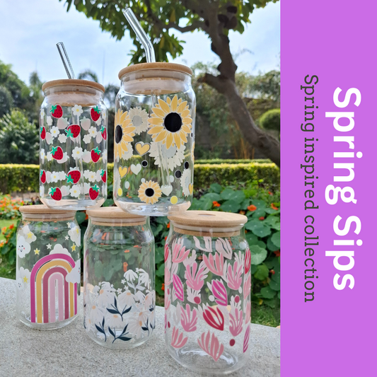 Spring Inspired Glass Tumblers