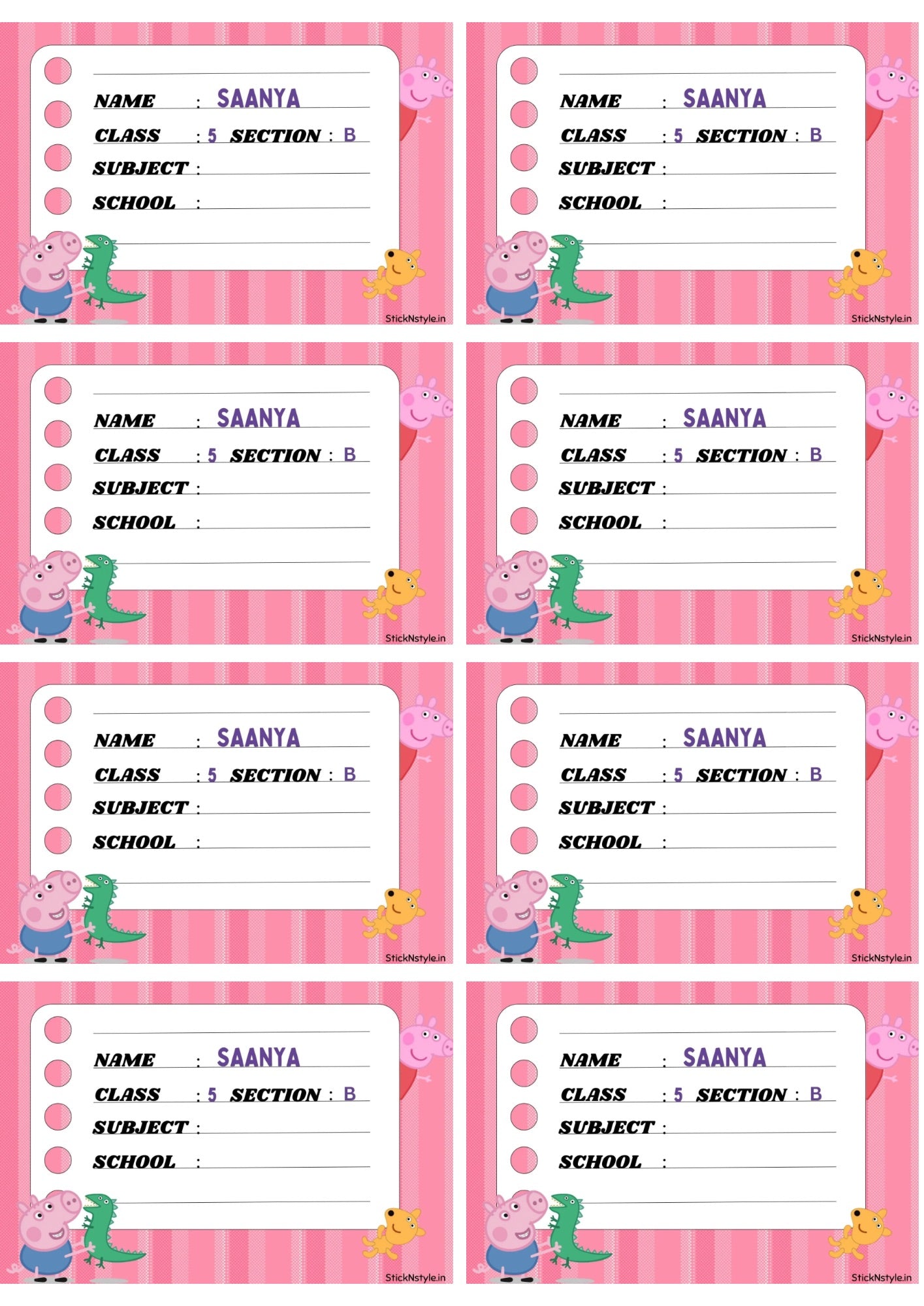 Personalised Book Labels (Set of 20)