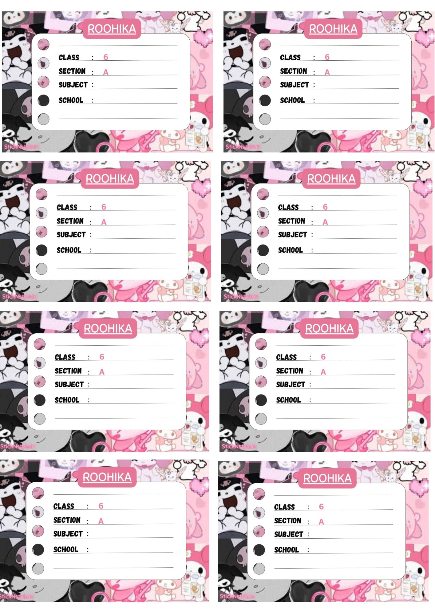 Personalised Book Labels (Set of 20)